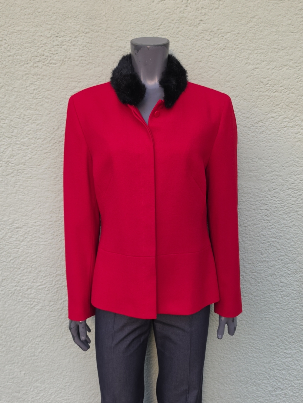 Kasper A.S.L. Ladies Vintage Pure Wool (5) Button Jacket *Detachable Collar*
